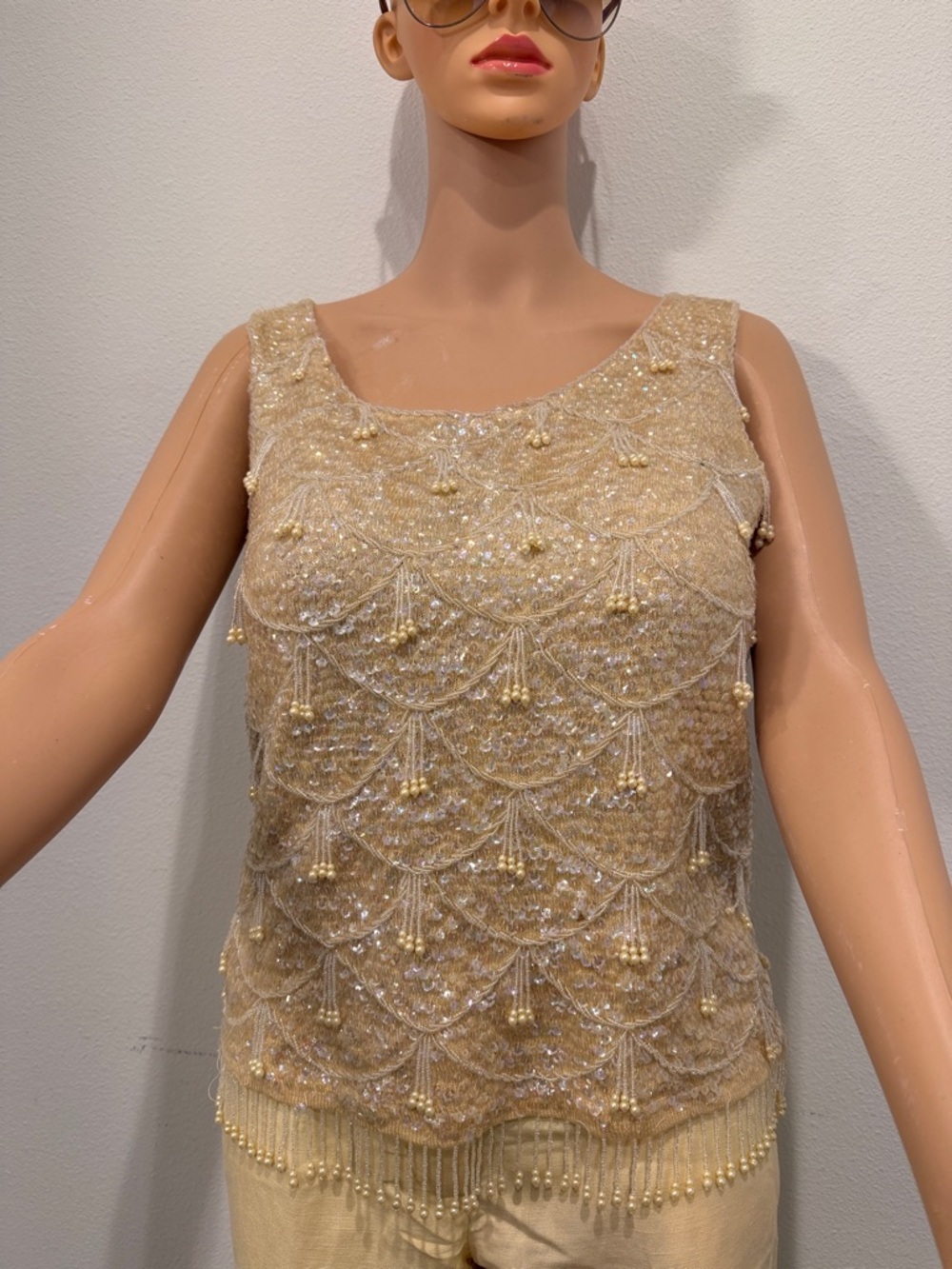 Y2k Vintage all over beaded cocktail party special occasion sequins Tank Top